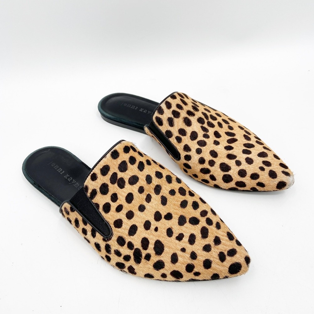 Jenni Kayne Pony‎ Hair Dot Point Toe Mules Slip On Flats 36